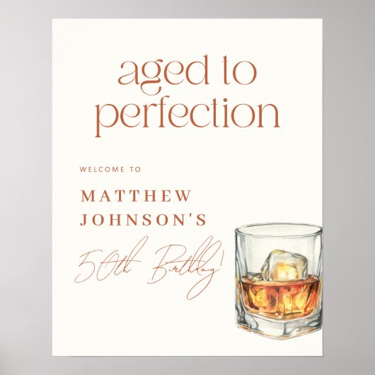 完全熟成ウイスキー誕生日ウェルカムサイン ポスター (正面)