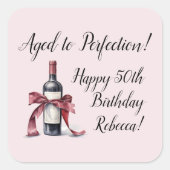 完全熟成カスタマイズ可能なワイン誕生日 スクエアシール (正面)