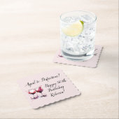 完全熟成カスタマイズ可能なワイン誕生日 ペーパーコースター (インサイチュ)