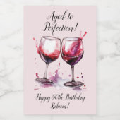 完全熟成カスタマイズ可能なワイン誕生日 ワインラベル (シングルラベル)