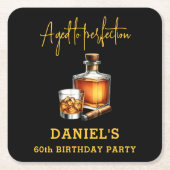 完全熟成シガーウイスキー60誕生日 スクエアペーパーコースター (正面)