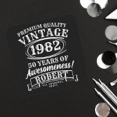 完全熟成パーソナライズされたヴィンテージ誕生日 スクエアペーパーコースター