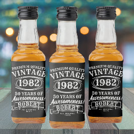 完全熟成パーソナライズされたヴィンテージ誕生日 リキュールボトルラベル