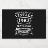 完全熟成パーソナライズされたヴィンテージ誕生日 リキュールボトルラベル (シングルラベル)