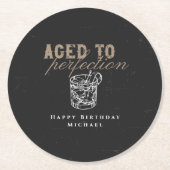 完全熟成ブラックウィスキー誕生日パーティー ラウンドペーパーコースター (正面)