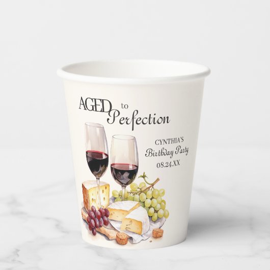 完全熟成ワインとチーズ誕生日 紙コップ (正面)