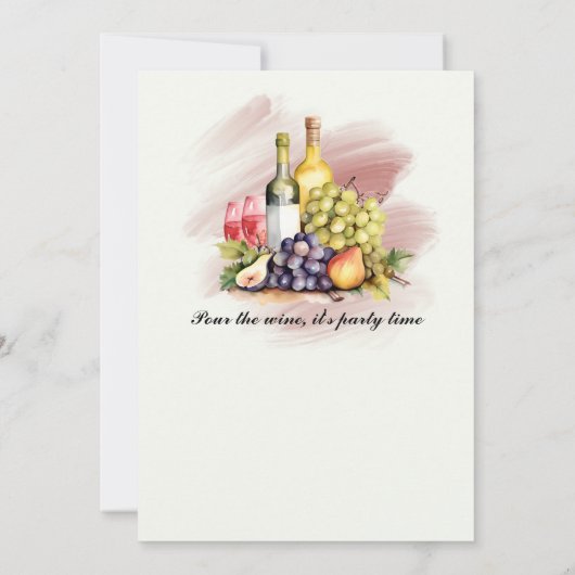 完全熟成ワインをテーマにした50歳の誕生日パーティー 招待状 (裏面)