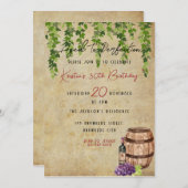 完全熟成ワイン愛好家の誕生日パーティーの招待 招待状 (正面/裏面)