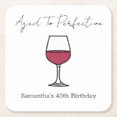 完全熟成ワイン40歳の誕生日 スクエアペーパーコースター (正面)