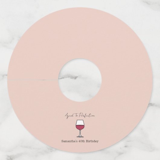 完全熟成ワイン40歳の誕生日 ワイングラスタグ (正面)