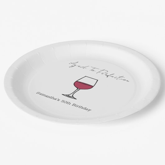完全熟成ワイン50誕生日 ペーパープレート (アングル)