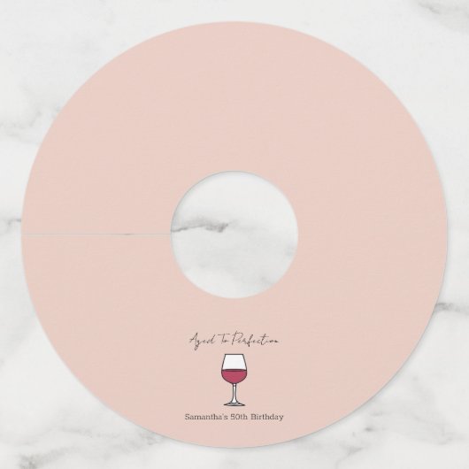 完全熟成ワイン50誕生日 ワイングラスタグ (正面)