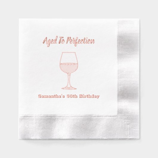 完全熟成ワイン50誕生日 箔ナプキン (正面)