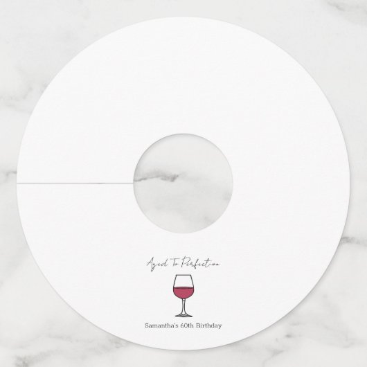 完全熟成ワイン60誕生日 ワイングラスタグ (正面)