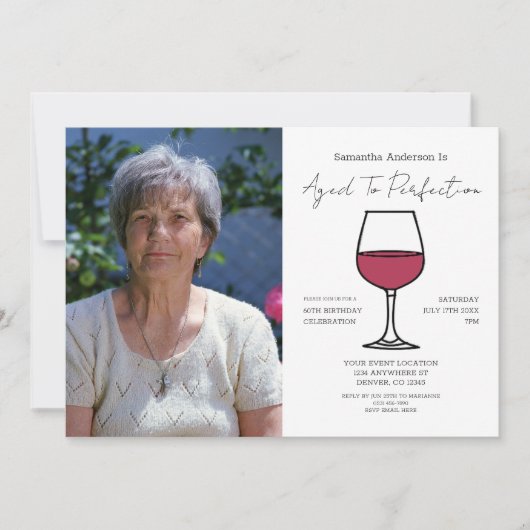完全熟成ワイン60誕生日 招待状 (正面)