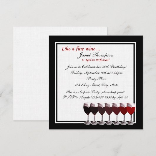 完全熟成40歳の招待状 招待状 (正面/裏面)