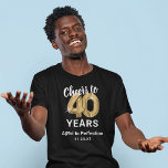 完全熟成40歳の誕生日Tシャツ Tシャツ<br><div class="desc">ブラックと金ゴールド40歳の誕生日tシャツ40歳の金ゴールドヘリウムバルーン、ことわざ「40年への応援」、「完璧に熟成」と日付。</div>