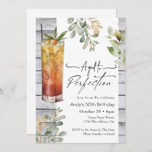 完全熟成50誕生日フローラ 招待状 (正面/裏面)