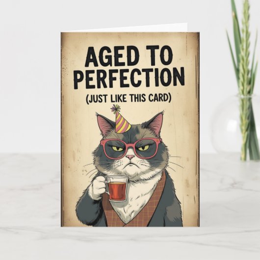 完全熟成 – おもしろいヴィンテージスタイル誕生日 カード (正面)