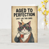 完全熟成 – おもしろいヴィンテージスタイル誕生日 カード (黄色い花)