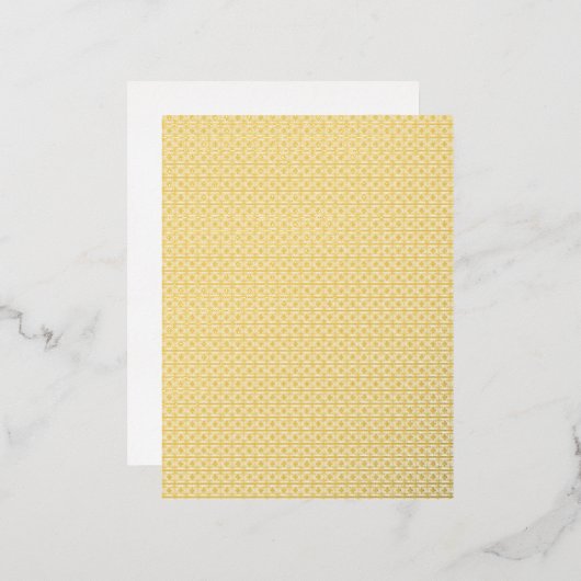 完全白と黄色の水玉模様壁紙 箔シーズンポストカード (正面/裏面)
