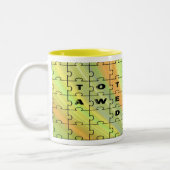 完全素晴らしパパパズル黄/茶 ツートーンマグカップ (左)