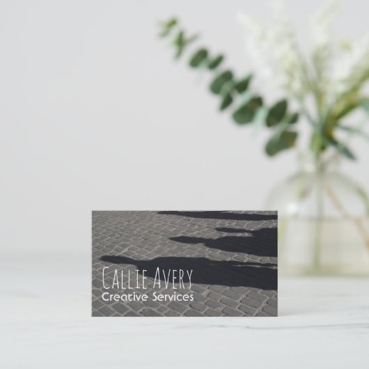 完全編集可能の、写真ベースの創造的な企業 名刺 (スタンド正面)