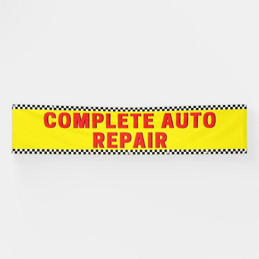 完全自動修復フ市松模様にラグ大黄 横断幕 (横)