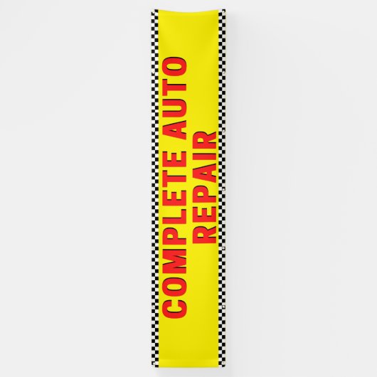 完全自動修復フ市松模様にラグ大黄 横断幕 (縦)