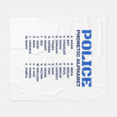 完全警察AからZアルファベット フリースブランケット (正面(横))