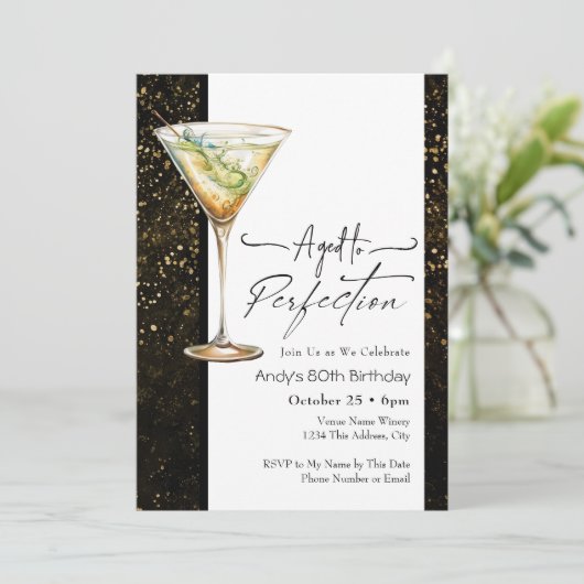 完全高齢化80番目の誕生日招待状 招待状 (スタンド正面)