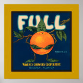 完全 – オレンジ色のクレートラベル縁ど() ポスター (正面)