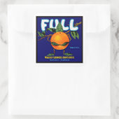 完全 – オレンジ色のクレートラベル スクエアシール (バッグ)