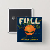 完全 – オレンジ色のクレートラベル 缶バッジ (正面&裏面)