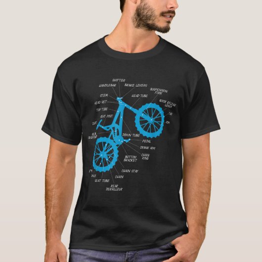 完全MTB解剖学 – マウンテンバイクパーツCross Cycl Tシャツ (正面)