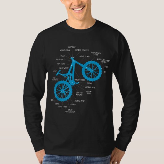 完全MTB解剖学 – マウンテンバイクパーツCross Cycl Tシャツ (正面)