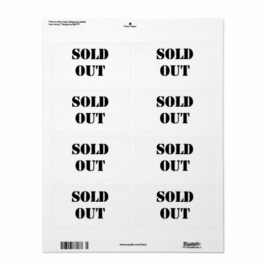 完売 ラベル (フルシート)