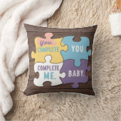 完成した私ベビーパズルママのシルエット クッション (ブランケット)