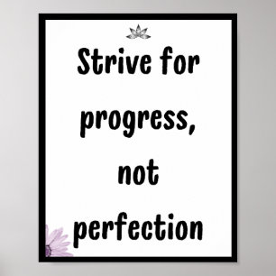 完成ではなく、進歩のために努力し、引用文 ポスター