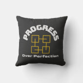 完成を越えた進歩 – やる気を起こさせる引用文 クッション (裏面)