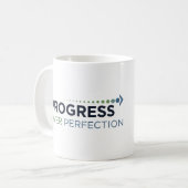完成を越えて進歩する コーヒーマグカップ (正面左)