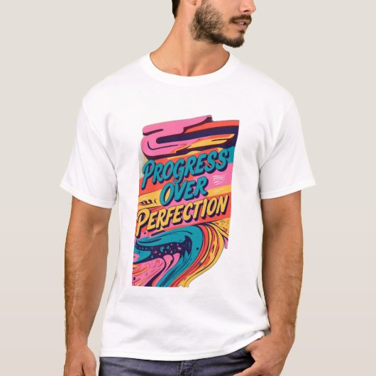 完成を越えて進歩する Tシャツ (正面)