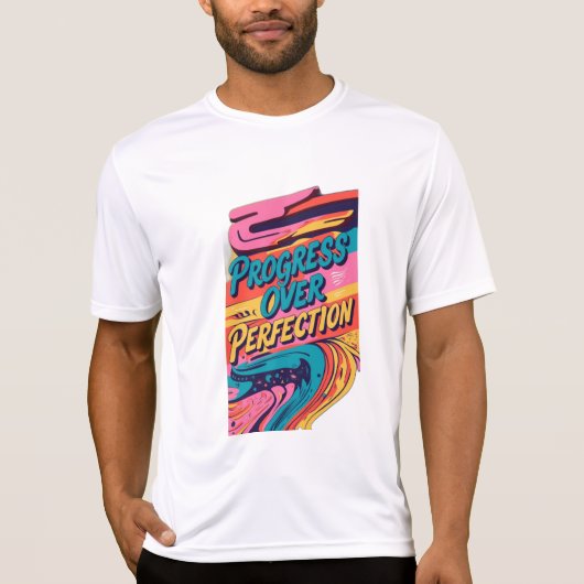 完成を越えて進歩する Tシャツ (正面)