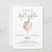 完成エレガント50誕生日まで熟成したピンクのワイン 招待状 (正面)