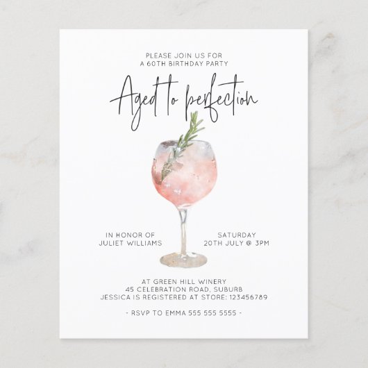 完成度60誕生日までのバジェットピンクワイン チラシ (正面)