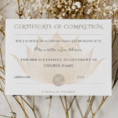 完成証明書ヨガ用ハス花霊気