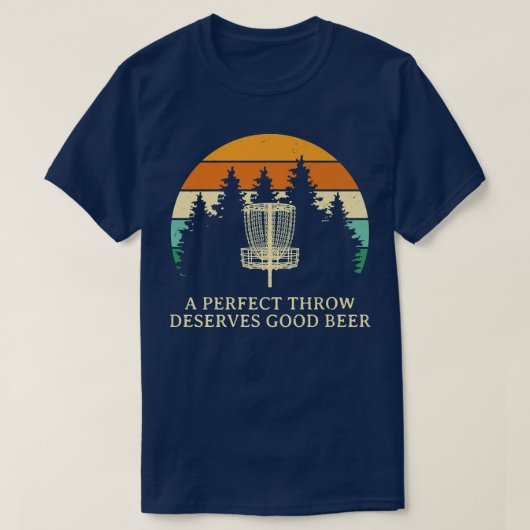 完投にふさわしい良質なビール ディスクゴルフ 飲み物 Tシャツ (デザイン正面)