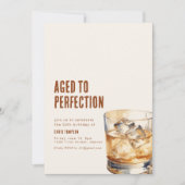 完熟したウィスキーのシンプルな誕生日招待状 招待状 (正面)