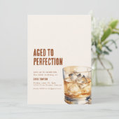 完熟したウィスキーのシンプルな誕生日招待状 招待状 (スタンド正面)