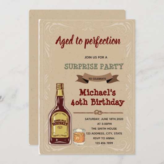 完熟したウィスキーの招待状 招待状 (正面/裏面)
